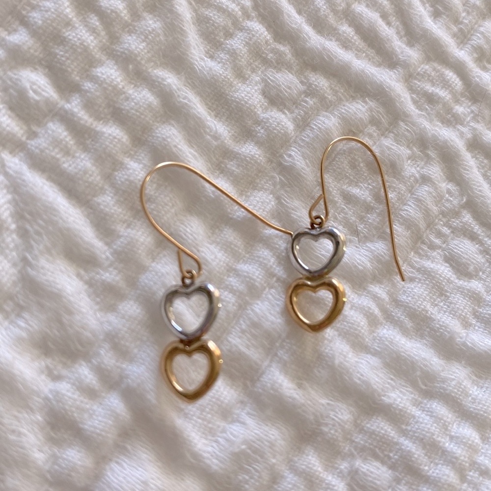 14K Gold Heart Earrings